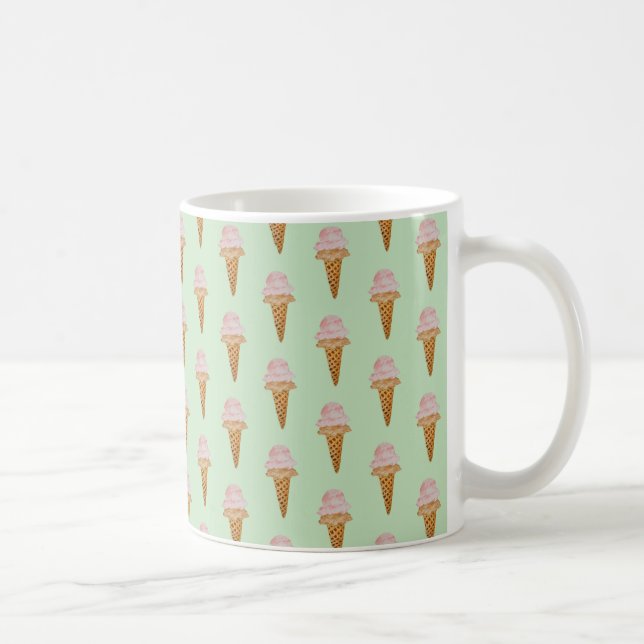 Watercolor Ice Cream Mugg (myntfärgad grönt) (Höger)