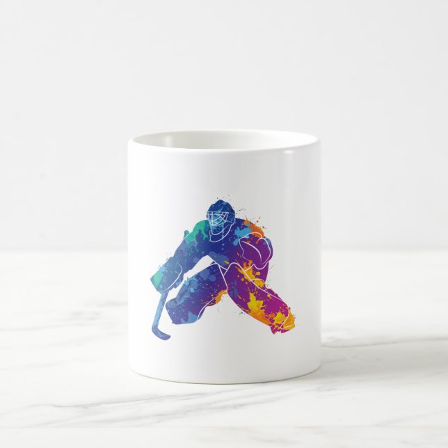 Watercolor Ice Hockey Goalie Kaffemugg (Center)