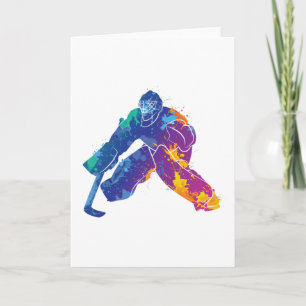 Watercolor Ice Hockey Goalie Kort