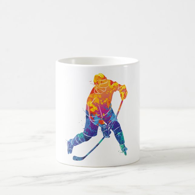 Watercolor Ice Hockey Kaffemugg (Center)