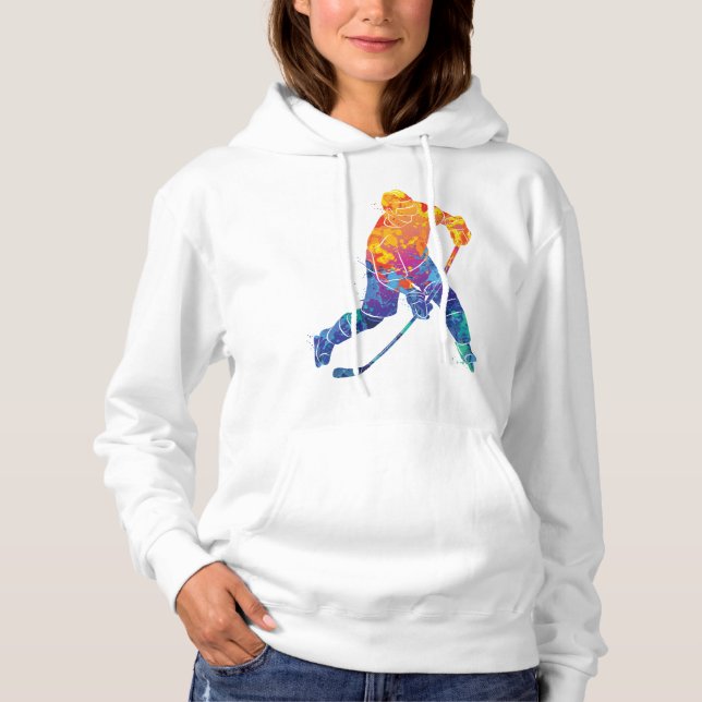 Watercolor Ice Hockey T Shirt (Framsida)