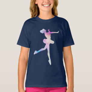 Watercolor Ice Skating Girl T Shirt