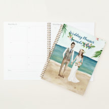 Watercolor Illustrated Beach Wedding