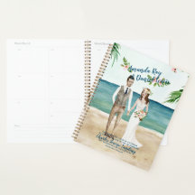 Watercolor Illustrated Beach Wedding