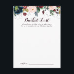 Watercolor Illustrated Bröllop Bucket List Card Vykort<br><div class="desc">De här vattenfärgen som illustrerar haketkorten i bröllop är perfekten för en enkel bröllopsmottagning eller möhippa. Konstruktionen har konstnärligt handmålat vattenfärgsblått,  burgundärt,  rött,   ro och peonier med elegant grönt löv,  som inspirerar den färgstarka idylliska höstens skönhet. Ändra ordalydelsen till kostym vid alla livshändelser. Bucketlistskylten säljs separat.</div>