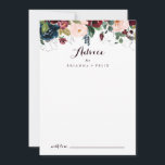 Watercolor Illustrated Fall Blommigt Bröllop Rådkort<br><div class="desc">Det här vattenfärgen som illustreras av fallkortet blommigt bröllop är perfekt för ett enkelt bröllop. Konstruktionen har konstnärligt handmålat vattenfärgsblått, burgundärt, rött, ro och peonier med elegant grönt löv, som inspirerar den färgstarka idylliska höstens skönhet. De här korten är perfekter för bröllop, möhippa, babydusch, studentfest och mycket mer. Anpassa korten...</div>