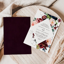 Watercolor Illustrated Fall Blommigt Diamond Bröll