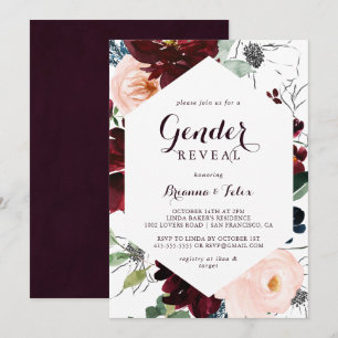 Watercolor Illustrated Fall Gender Reveal Party Inbjudningar