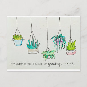 Watercolor Illustration från Plant Älskare Vykort