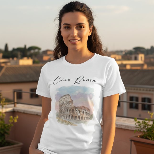 Watercolor Illustration of the Colosseum Rome T Shirt (Skapare uppladdad)