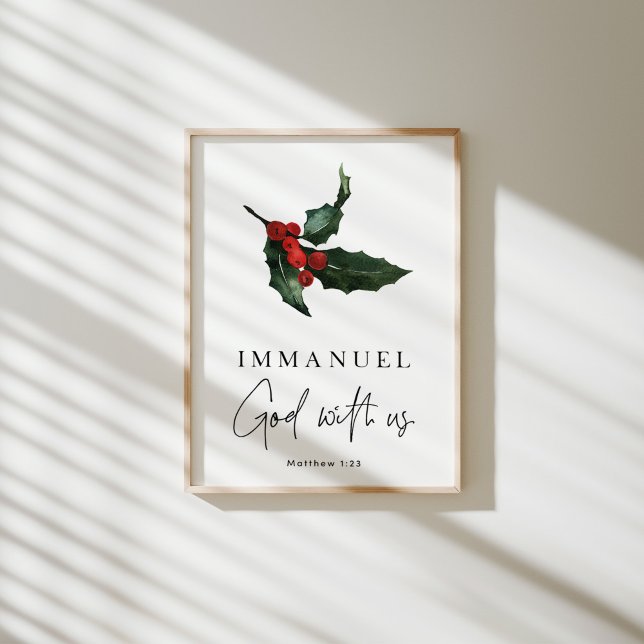 Watercolor Immanuel God med oss poster (Skapare uppladdad)