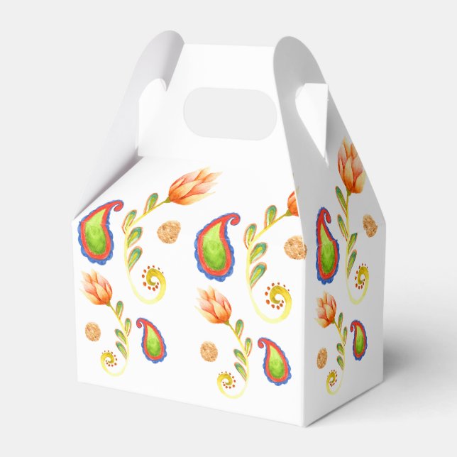 Watercolor Indian Paisley Presentaskar (Framsidan Sidan)