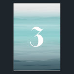 Watercolor Inspired Teal Ombre Bröllop Bordsnummer<br><div class="desc">Ett bröllop-bordsnummer-platskort med tealvattenfärg inspirerad av en komplex bakgrund.</div>