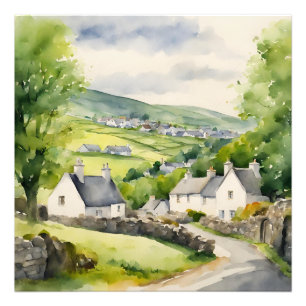 Watercolor Ireland House Fototryck