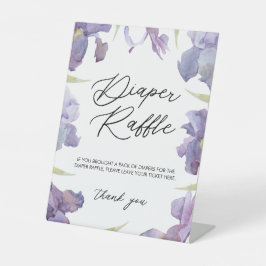 Watercolor Iris Blommigt Vår Garden Diaper Raffle