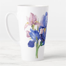 Watercolor Iris Latte Mugg