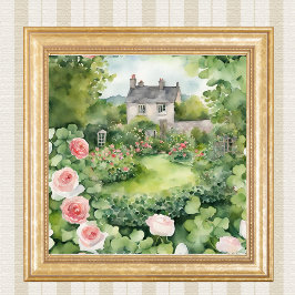 Watercolor Irish House Land Fototryck