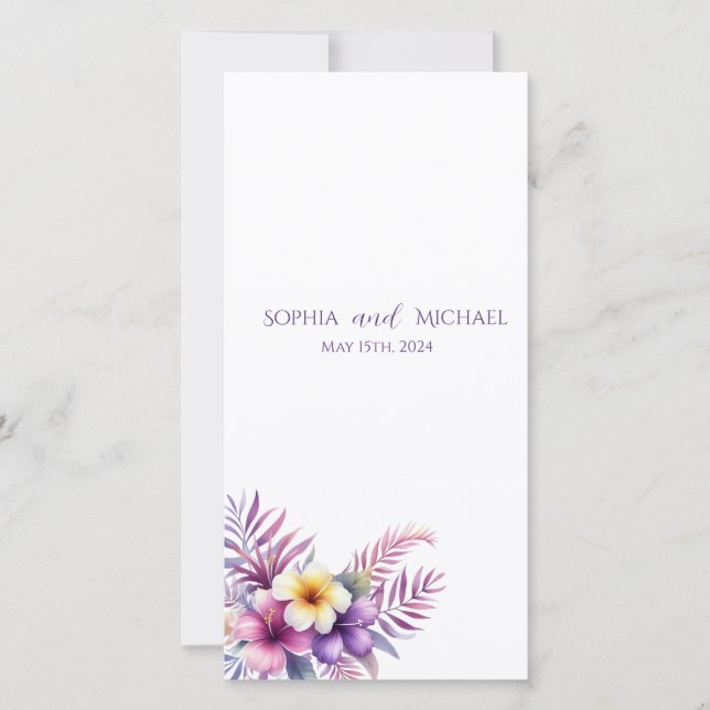 Watercolor Island Romantik- Bröllopsprogram- (Framsida)