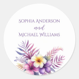 Watercolor Island Romantik- Wedding Stickers Runt Klistermärke