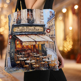 Watercolor italiensk kafé kaffefantast tygkasse
