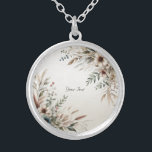 Watercolor Ivory Blåa blommor Necklace Silverpläterat Halsband<br><div class="desc">Fackfärgen ivory Blåa blommor Necklace</div>