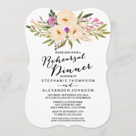 Watercolor Ivory Bouquet Anemones Inbjudningar