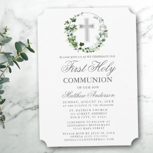 Watercolor Ivy WAN Första kommissionen Silver Inbjudningar