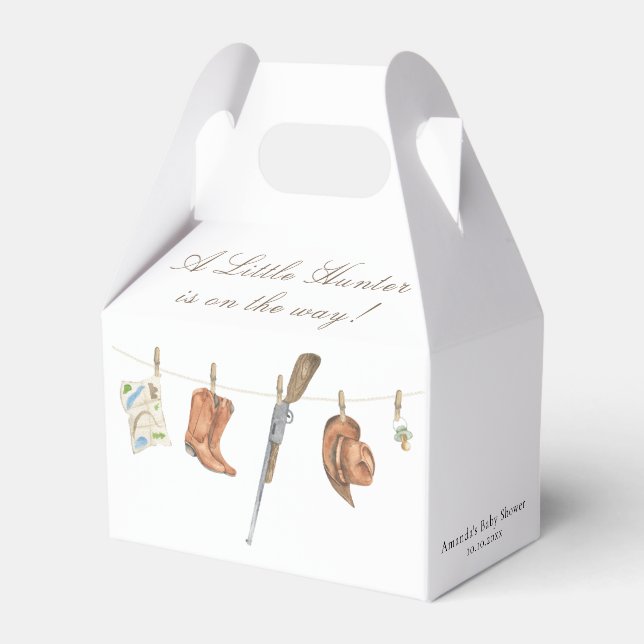 Watercolor Jägare Baby Shower Presentaskar (Baksidan Sidan)
