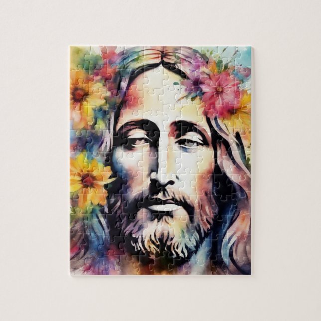 Watercolor Jesus Pussel (Vertikal)