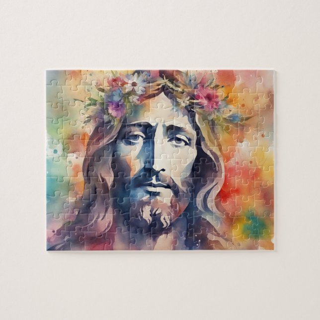 Watercolor Jesus Pussel (Horisontell)