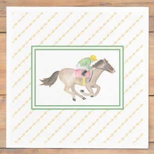 Watercolor Jockey Preakness Party Hästkapplöpning Pappersservett