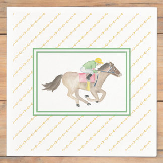 Watercolor Jockey Preakness Party Hästkapplöpning Pappersservett