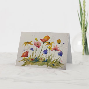 Watercolor-jokertecken för flätad hälsning kort
