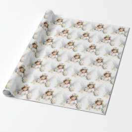 Watercolor jul Angel Girl Presentpapper