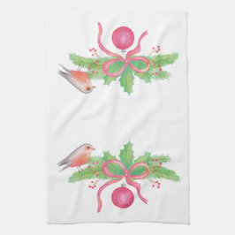 Watercolor jul Bouquet Kökshandduk