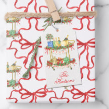 Watercolor jul Champagne Pub Cart