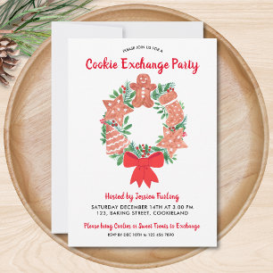Watercolor jul Cookie Exchange Party Inbjudningar