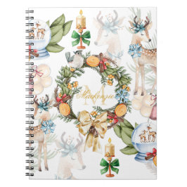 Watercolor jul-familjen Namn Anteckningsbok