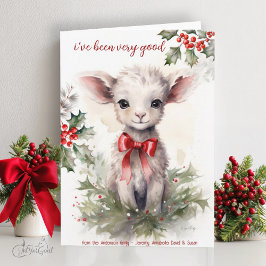 Watercolor jul Goat Baby Jag har varit väldigt Bra Kort