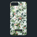 Watercolor jul Greenery och Holly Mönster<br><div class="desc">Lägg till ett fräckt munkavle till din mobila med det här telefonfallet med jultemat. Den har vattenfärgade illustrationer av grönt och hullbär mönster. Detta festliga telefonfall blir också perfekt som gåva.</div>