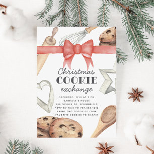 Watercolor jul Helgdag Cookie Exchange Party Inbjudningar