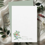 Watercolor jul Holly & Berries Tack Anteckningskort<br><div class="desc">Säg tack till vänner och familj med mina anteckningskort för festliga personliger och eleganter. De personliger med din familj namn eller monogram i en handskriven manustypografi. Designad med hjälp av min hand målade julhorn och röda bär i min ursprungliga vattenfärgskonst över en skarp vit bakgrund. Det omvända är en bra...</div>