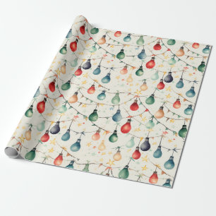Watercolor jul Light Strand Garland Presentpapper