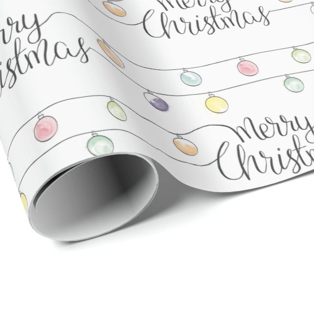 Watercolor jul Ljus God jul Presentpapper (Rullad Hörn)