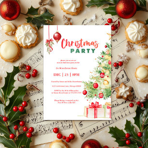 Watercolor jul Party Inbjudningar
