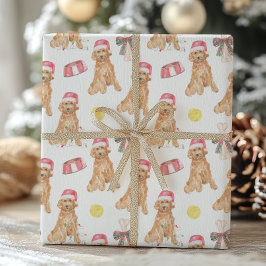 Watercolor jul Santa Hundar Presentpapper