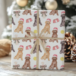 Watercolor jul Santa Hundar Presentpapper