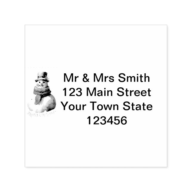 Watercolor jul Snögubbe Självfärgande Stämpel (Design)