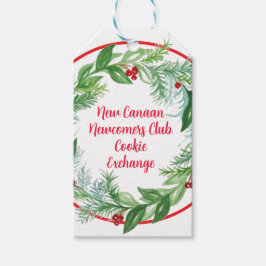 Watercolor Julafton Cookie Exchange-Helgdag-andedr Presentetikett