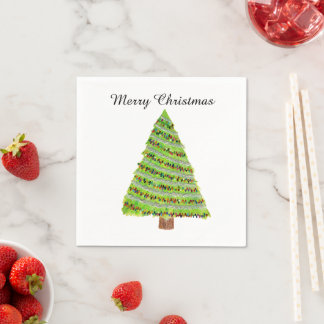 Watercolor Julgran Napkins Pappersservett